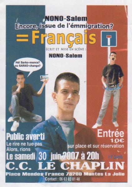 Affiche spectacle Nono Zalem à Mantes la jolie